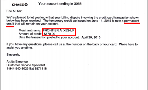 Victory over Tyrants: Confirmation that my credit card sided with me against Frontier Airlines
