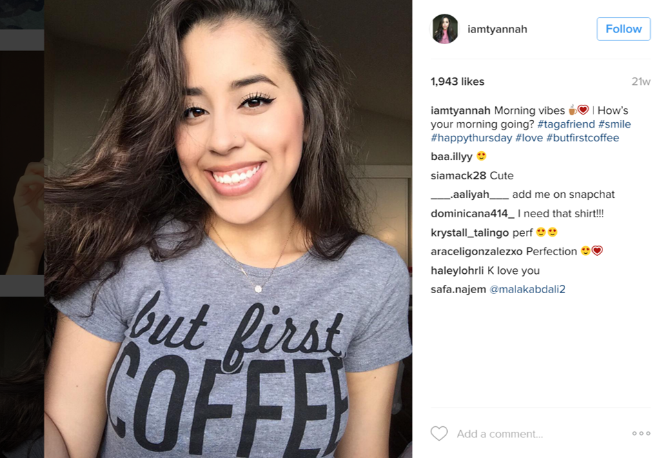 Our first encounter with talented Latina microinfluencer Tyannah Vasquez